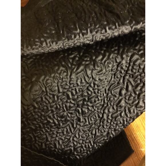 Vintage Yves Saint Laurent Rive Gauche Black Quilted Floral Embroidered Skirt - Picture 7 of 8